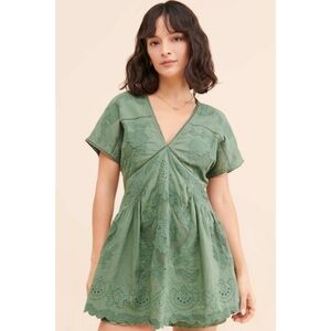 Free People Sage Green Serenity Mini Dress Women's Size XS